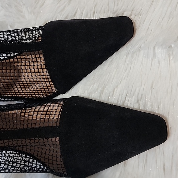 AQUAZZURA  Brera Pointed Toe Mesh Bootie Elegant Black Mesh Stiletto  Size41 - Picture 5 of 14